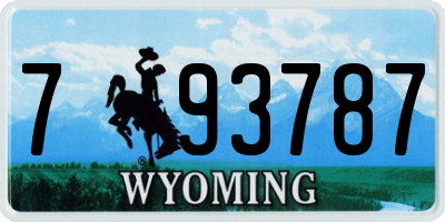 WY license plate 793787