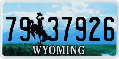 WY license plate 7937926