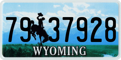 WY license plate 7937928