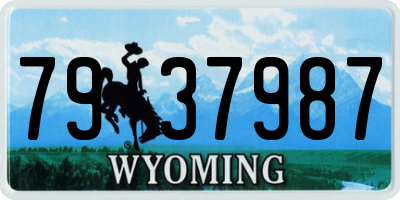 WY license plate 7937987
