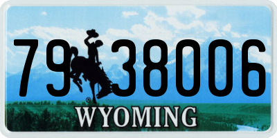 WY license plate 7938006