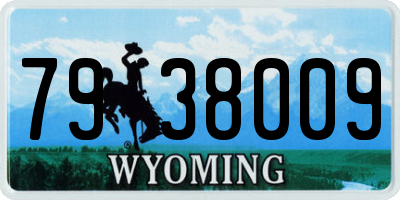 WY license plate 7938009