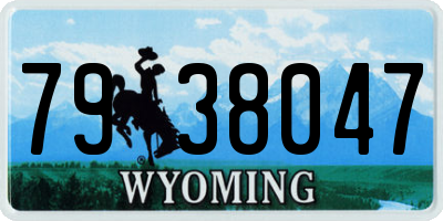 WY license plate 7938047
