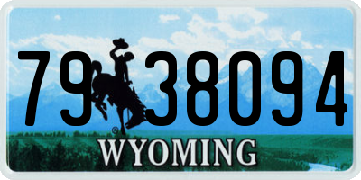 WY license plate 7938094