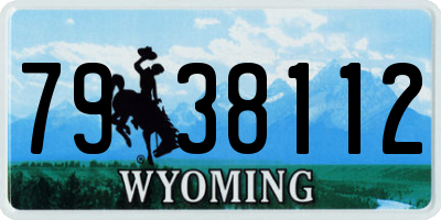 WY license plate 7938112