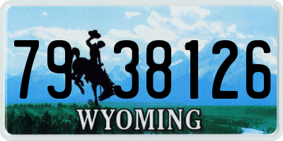WY license plate 7938126