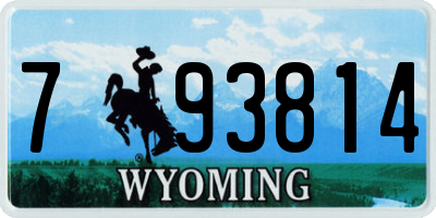WY license plate 793814