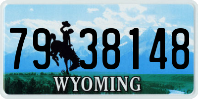 WY license plate 7938148