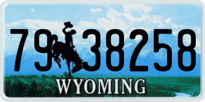 WY license plate 7938258