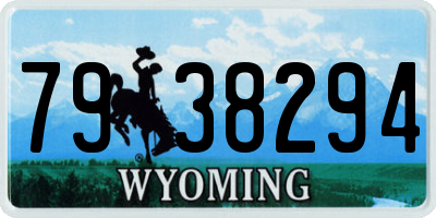 WY license plate 7938294