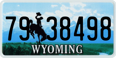 WY license plate 7938498