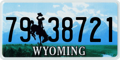 WY license plate 7938721