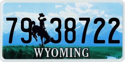 WY license plate 7938722