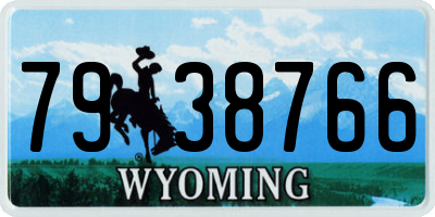 WY license plate 7938766