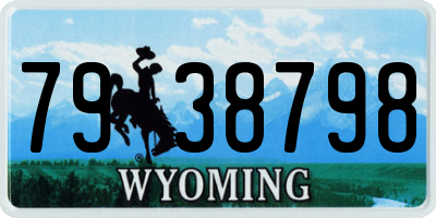 WY license plate 7938798