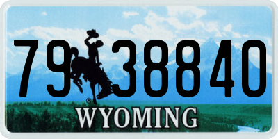 WY license plate 7938840