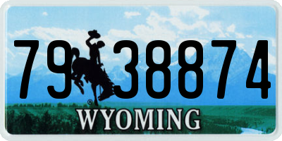 WY license plate 7938874