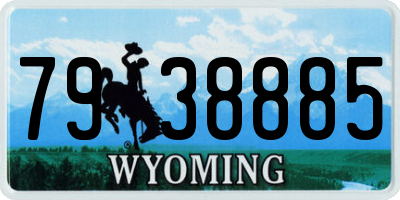 WY license plate 7938885