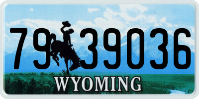 WY license plate 7939036