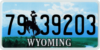 WY license plate 7939203