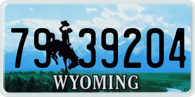 WY license plate 7939204