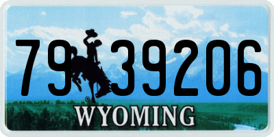 WY license plate 7939206