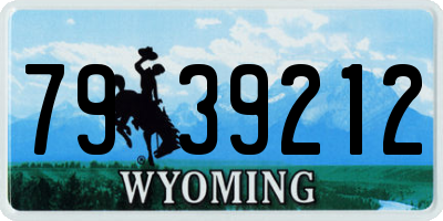 WY license plate 7939212