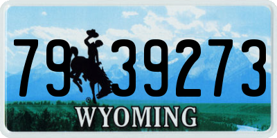 WY license plate 7939273