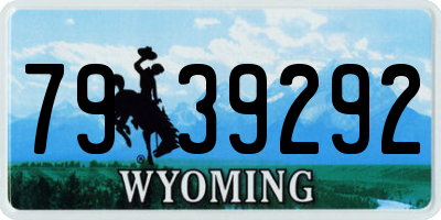 WY license plate 7939292