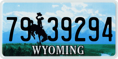 WY license plate 7939294