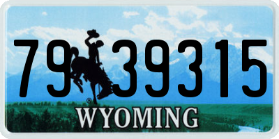 WY license plate 7939315