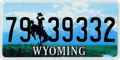 WY license plate 7939332