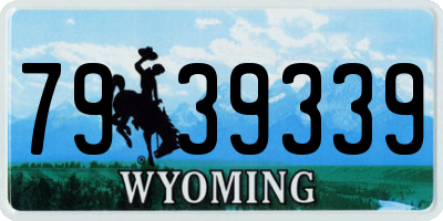 WY license plate 7939339