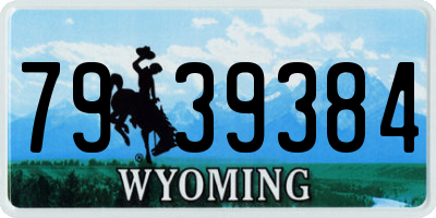 WY license plate 7939384