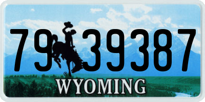 WY license plate 7939387