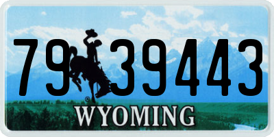 WY license plate 7939443