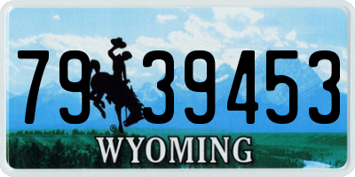 WY license plate 7939453