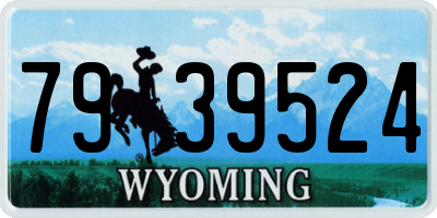 WY license plate 7939524