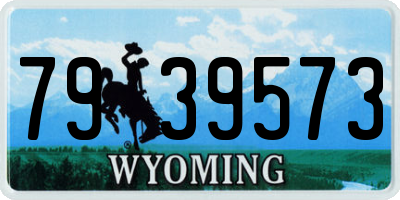 WY license plate 7939573