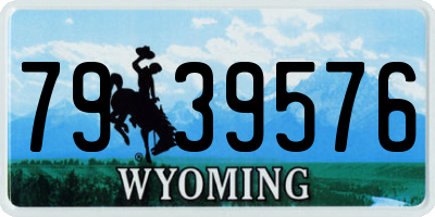 WY license plate 7939576