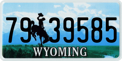 WY license plate 7939585
