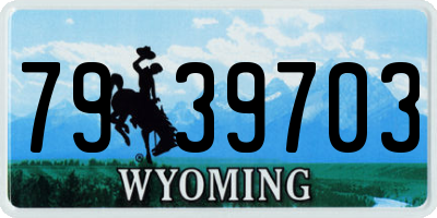 WY license plate 7939703