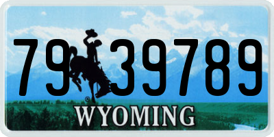 WY license plate 7939789