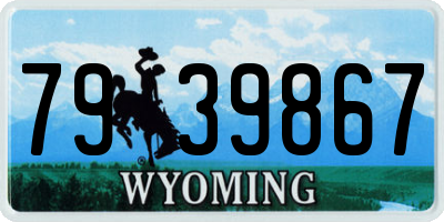 WY license plate 7939867