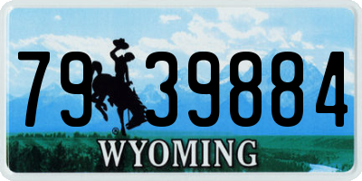 WY license plate 7939884