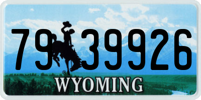 WY license plate 7939926