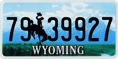 WY license plate 7939927