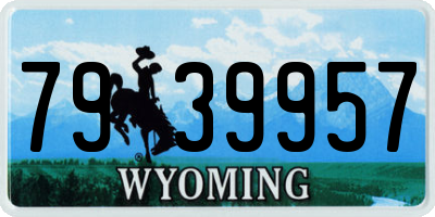 WY license plate 7939957