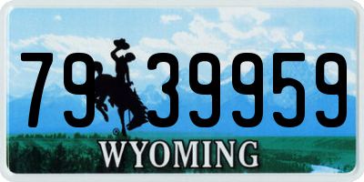 WY license plate 7939959