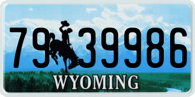WY license plate 7939986